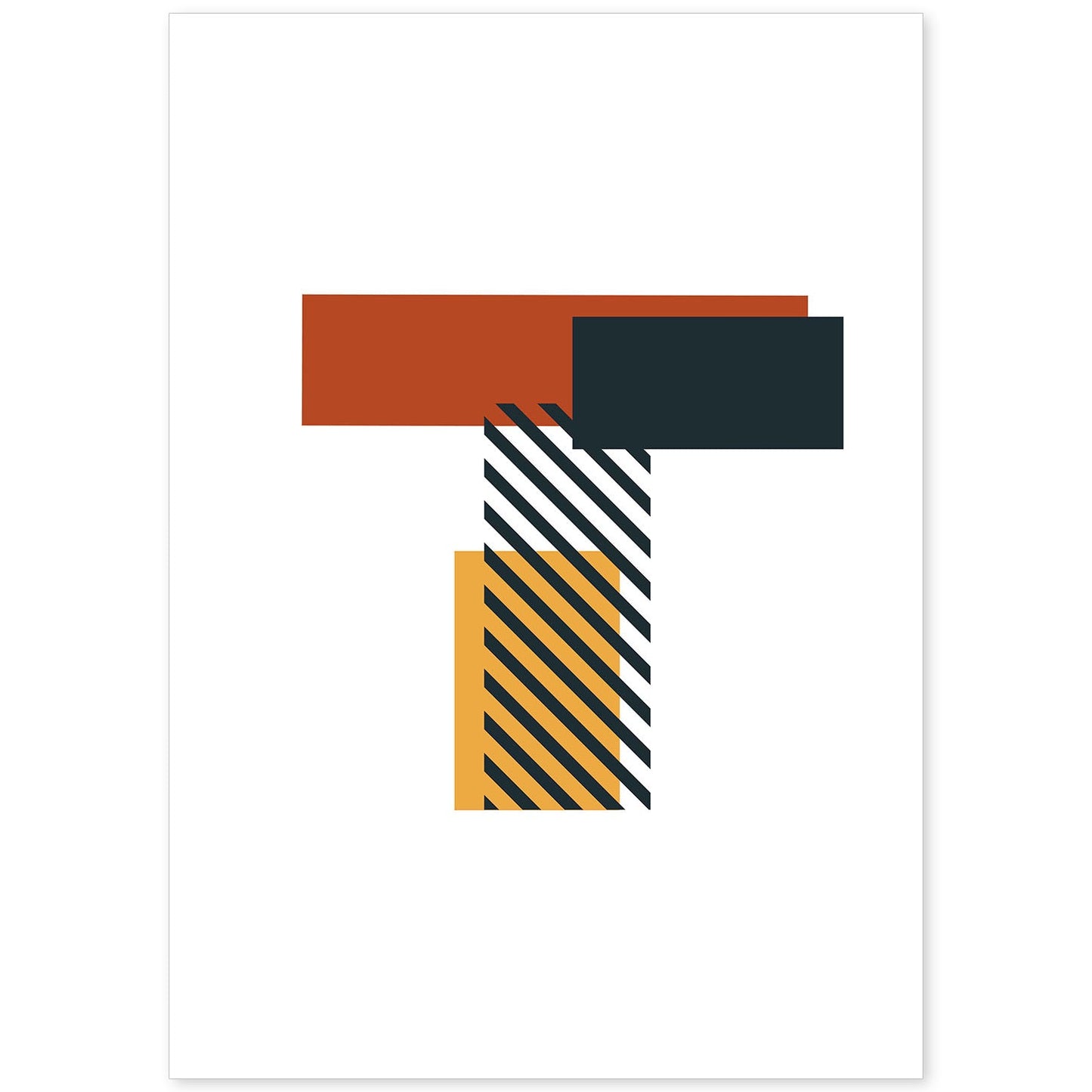 Poster de letra T. Lámina estilo Geometria con imágenes del alfabeto.-Artwork-Nacnic-A4-Sin marco-Nacnic Estudio SL