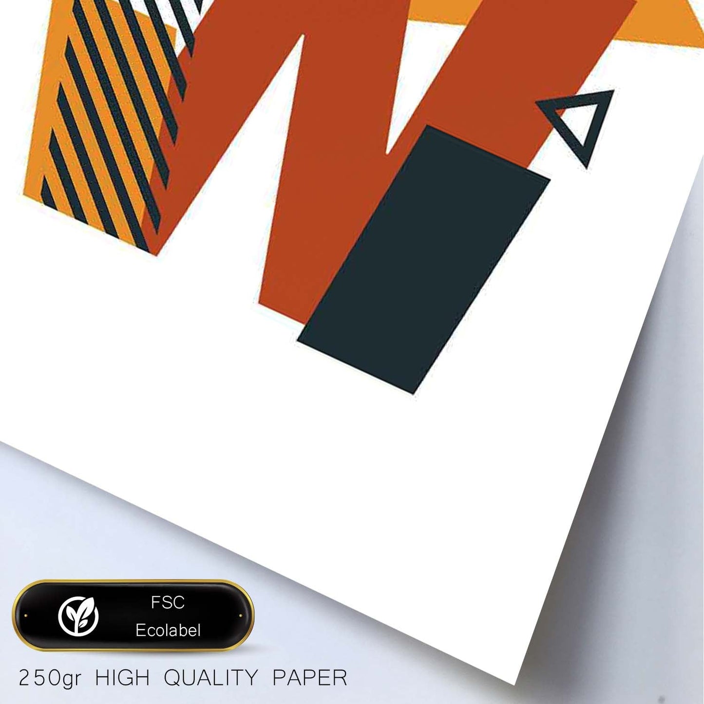Poster de letra W. Lámina estilo Geometria con formas con imágenes del alfabeto.-Artwork-Nacnic-Nacnic Estudio SL