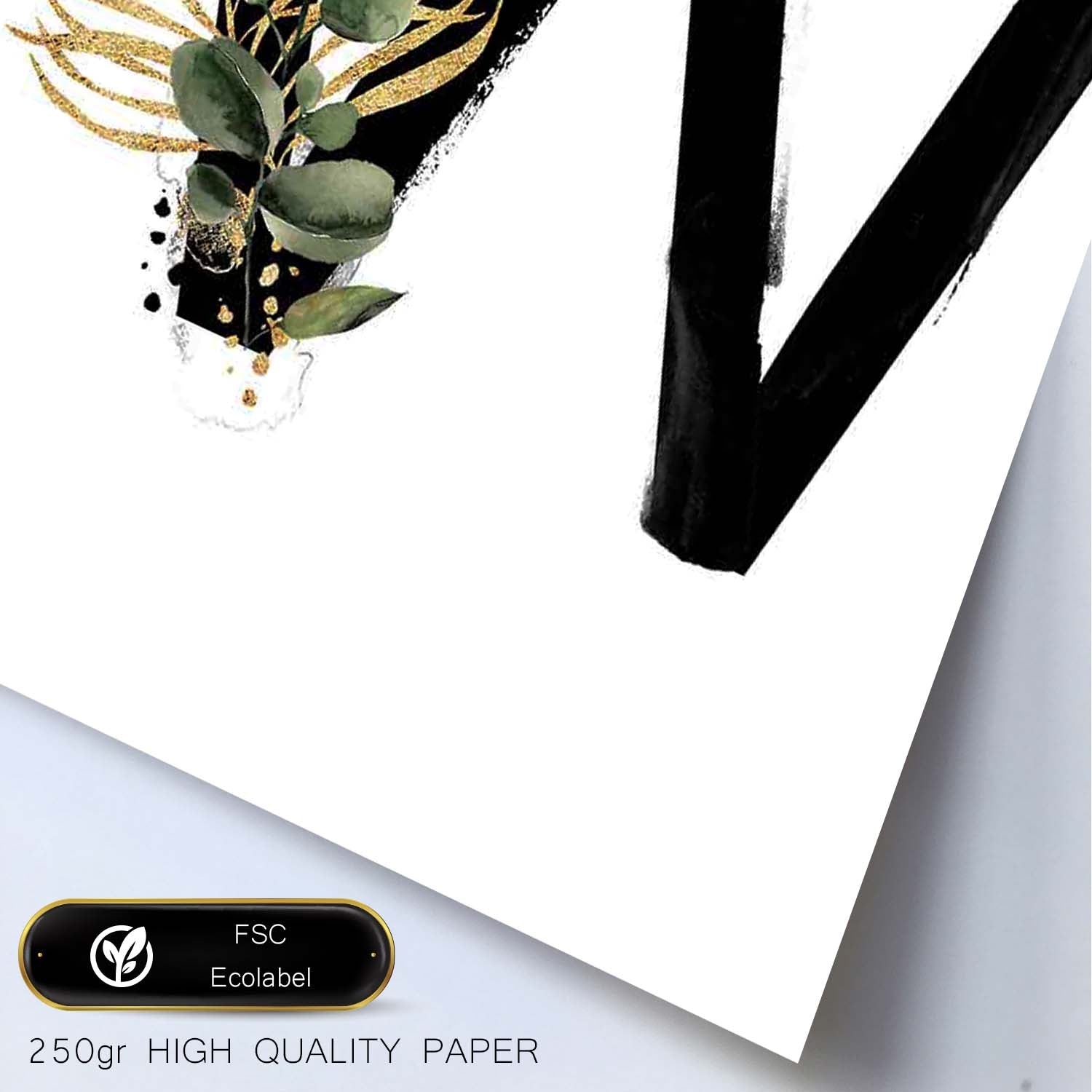 Poster de letra W. Lámina estilo Jungla Negra con imágenes del alfabeto.-Artwork-Nacnic-Nacnic Estudio SL