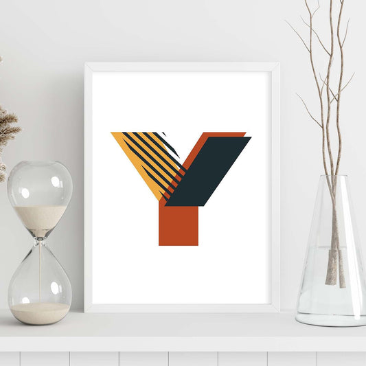 Poster de letra Y. Lámina estilo Geometria con imágenes del alfabeto.-Artwork-Nacnic-Nacnic Estudio SL