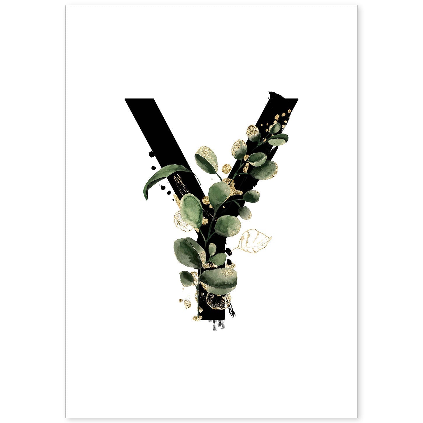 Poster de letra Y. Lámina estilo Jungla Negra con imágenes del alfabeto.-Artwork-Nacnic-A4-Sin marco-Nacnic Estudio SL
