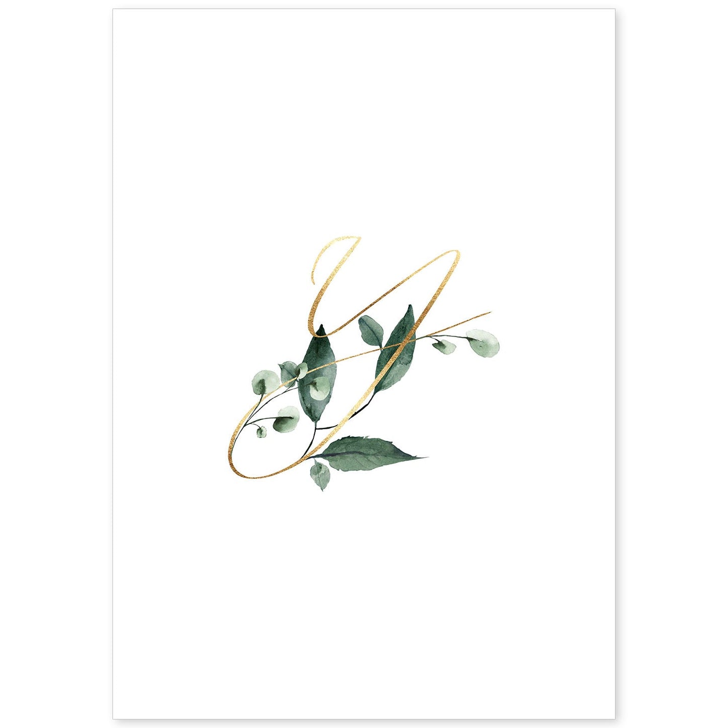 Poster de letra Y. Lámina estilo Verde Fino con imágenes del alfabeto.-Artwork-Nacnic-A4-Sin marco-Nacnic Estudio SL