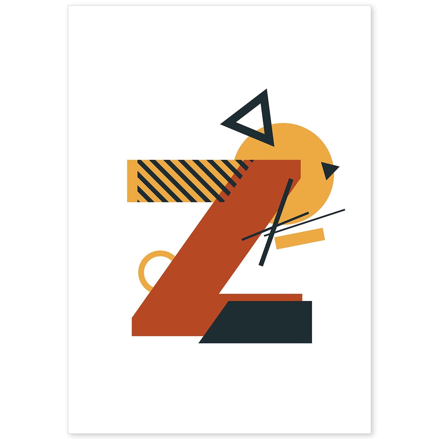 Poster de letra Z. Lámina estilo Geometria con formas con imágenes del alfabeto.-Artwork-Nacnic-A4-Sin marco-Nacnic Estudio SL