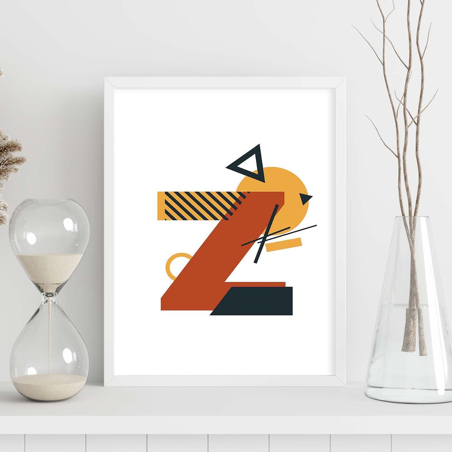 Poster de letra Z. Lámina estilo Geometria con formas con imágenes del alfabeto.-Artwork-Nacnic-Nacnic Estudio SL