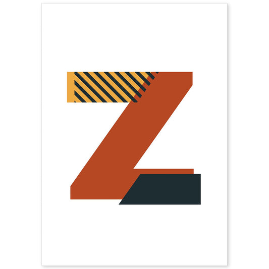 Poster de letra Z. Lámina estilo Geometria con imágenes del alfabeto.-Artwork-Nacnic-A4-Sin marco-Nacnic Estudio SL