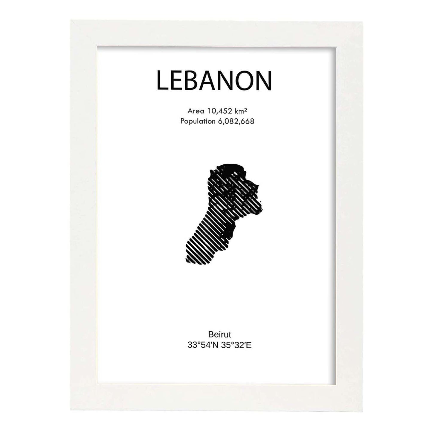 Poster de Líbano. Láminas de paises y continentes del mundo.-Artwork-Nacnic-A3-Marco Blanco-Nacnic Estudio SL