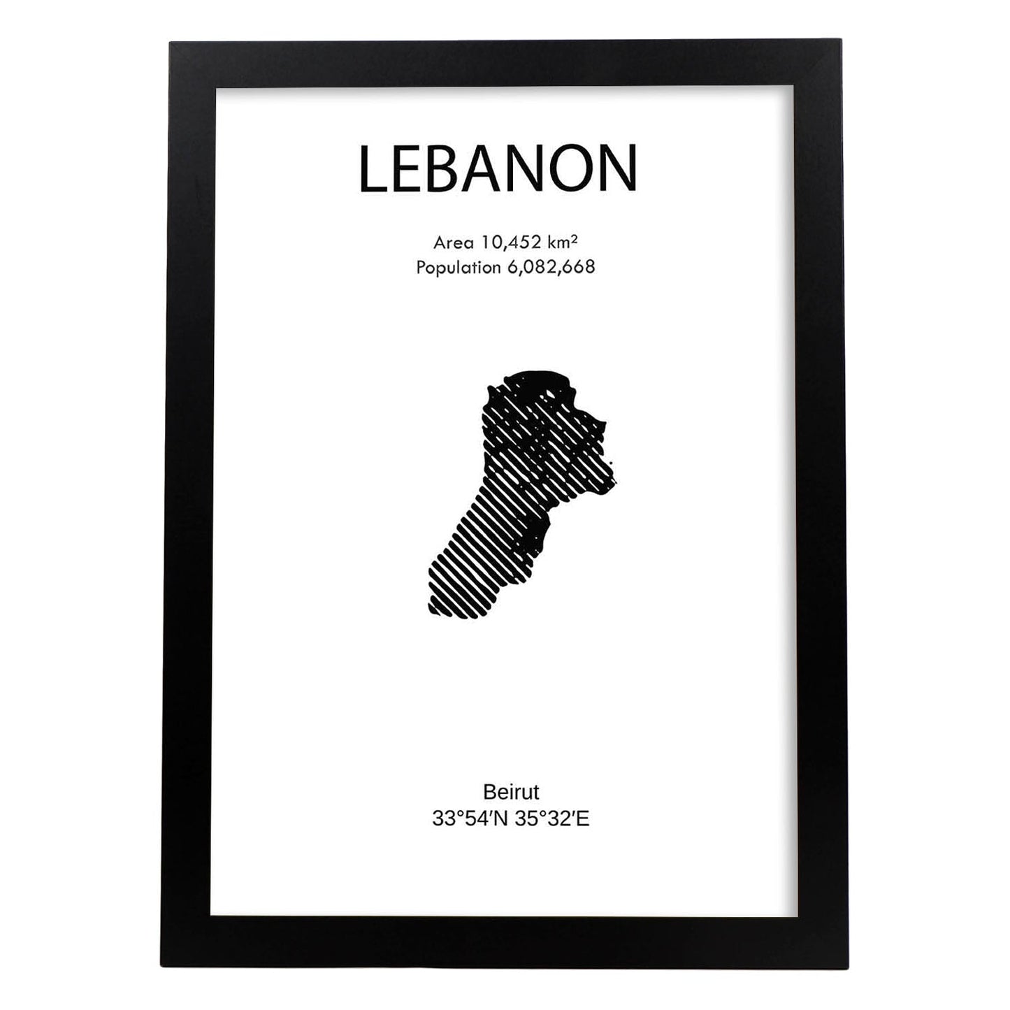Poster de Líbano. Láminas de paises y continentes del mundo.-Artwork-Nacnic-A3-Marco Negro-Nacnic Estudio SL