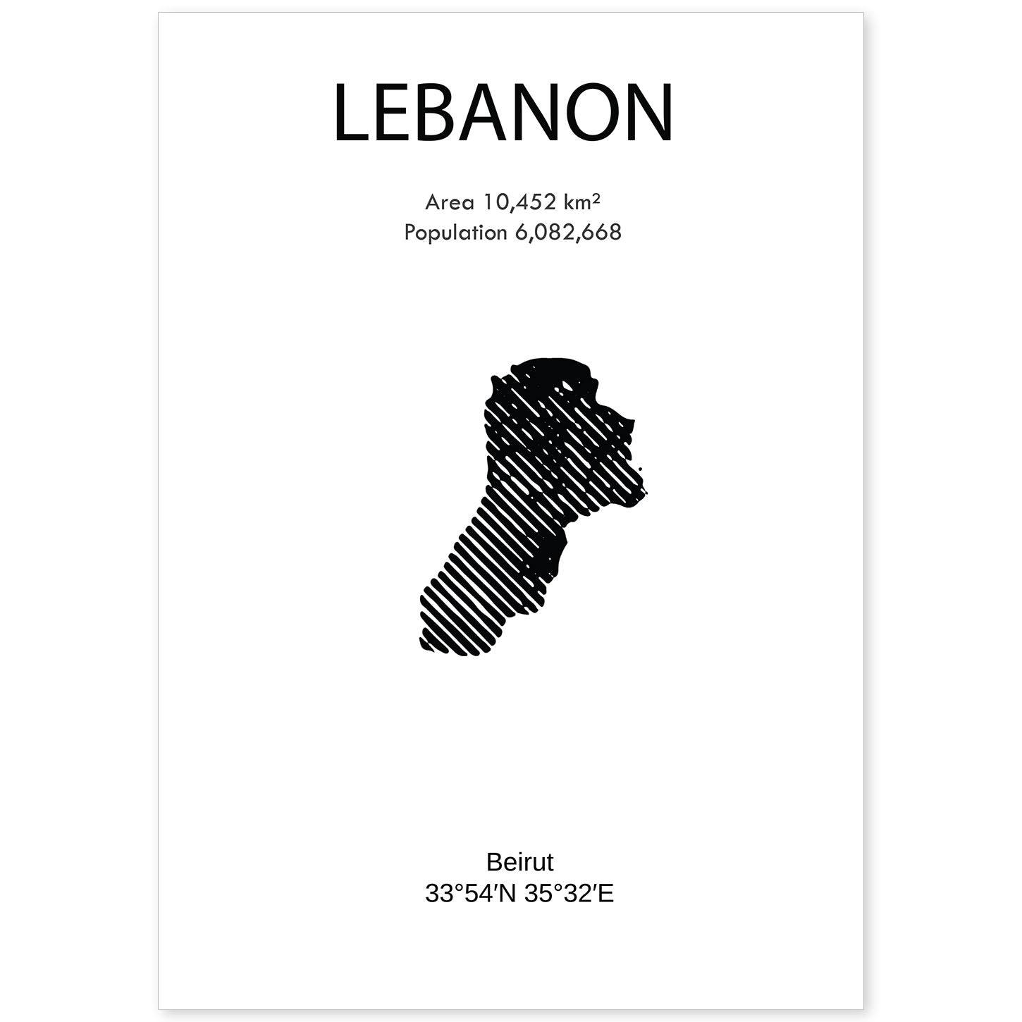 Poster de Líbano. Láminas de paises y continentes del mundo.-Artwork-Nacnic-A4-Sin marco-Nacnic Estudio SL