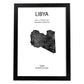 Poster de Libia. Láminas de paises y continentes del mundo.-Artwork-Nacnic-A3-Marco Negro-Nacnic Estudio SL