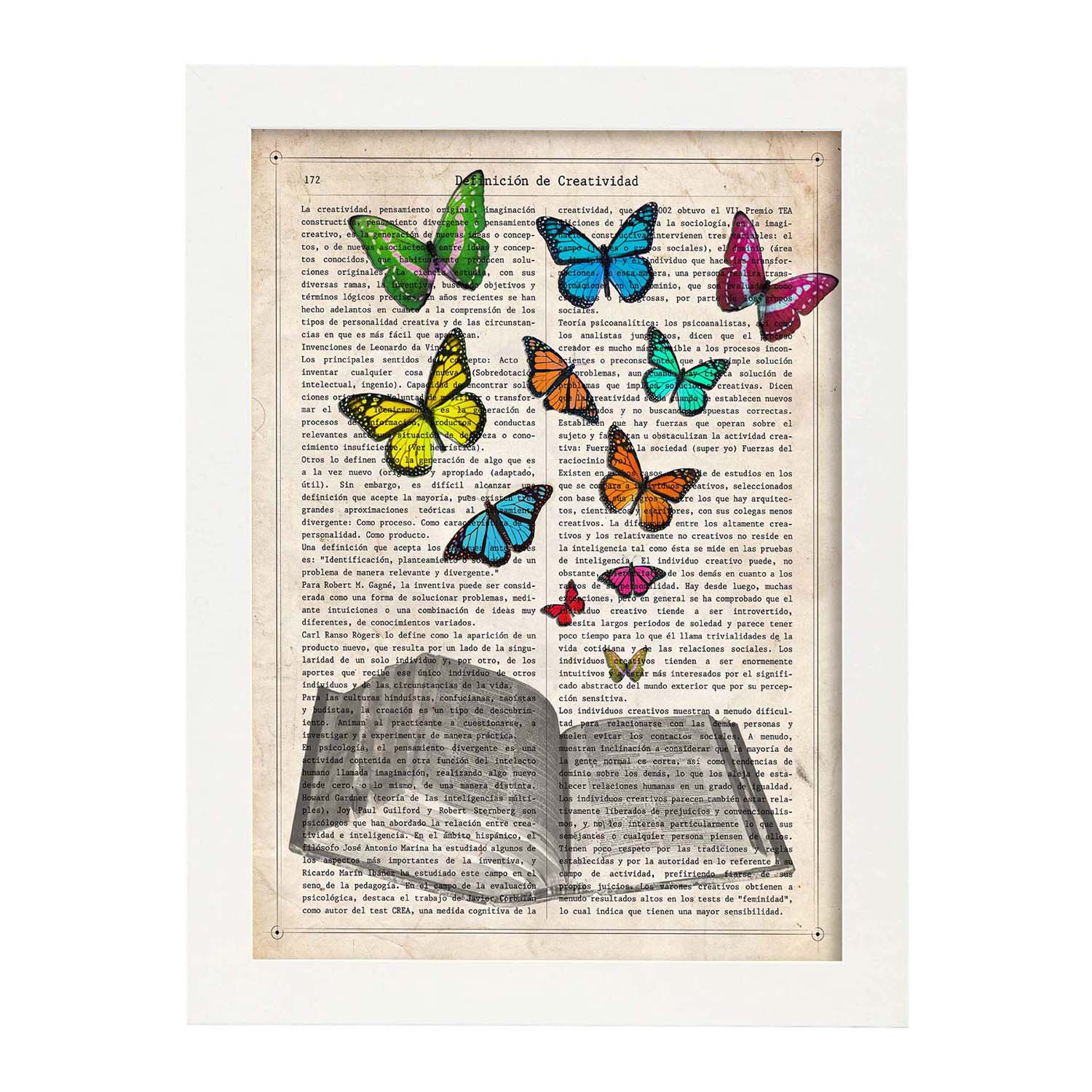 Poster de Libro con mariposas. Láminas de mariposas. Decoración de mariposas y polillas.-Artwork-Nacnic-Nacnic Estudio SL