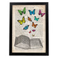 Poster de Libro con mariposas. Láminas de mariposas. Decoración de mariposas y polillas.-Artwork-Nacnic-A3-Marco Negro-Nacnic Estudio SL