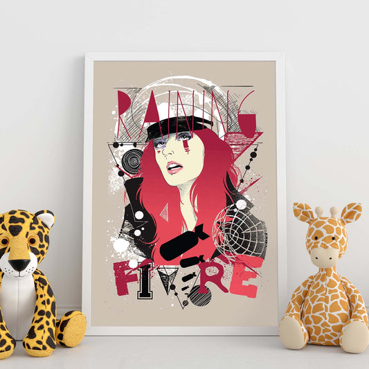 Poster de Lluvia de fuego. Lámina decorativa de diseño.-Artwork-Nacnic-Nacnic Estudio SL