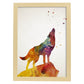 Poster de Lobo estilo acuarela. Láminas de animales con estilo acuarela-Artwork-Nacnic-A3-Marco Madera clara-Nacnic Estudio SL