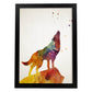 Poster de Lobo estilo acuarela. Láminas de animales con estilo acuarela-Artwork-Nacnic-A3-Marco Negro-Nacnic Estudio SL