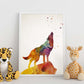 Poster de Lobo estilo acuarela. Láminas de animales con estilo acuarela-Artwork-Nacnic-Nacnic Estudio SL