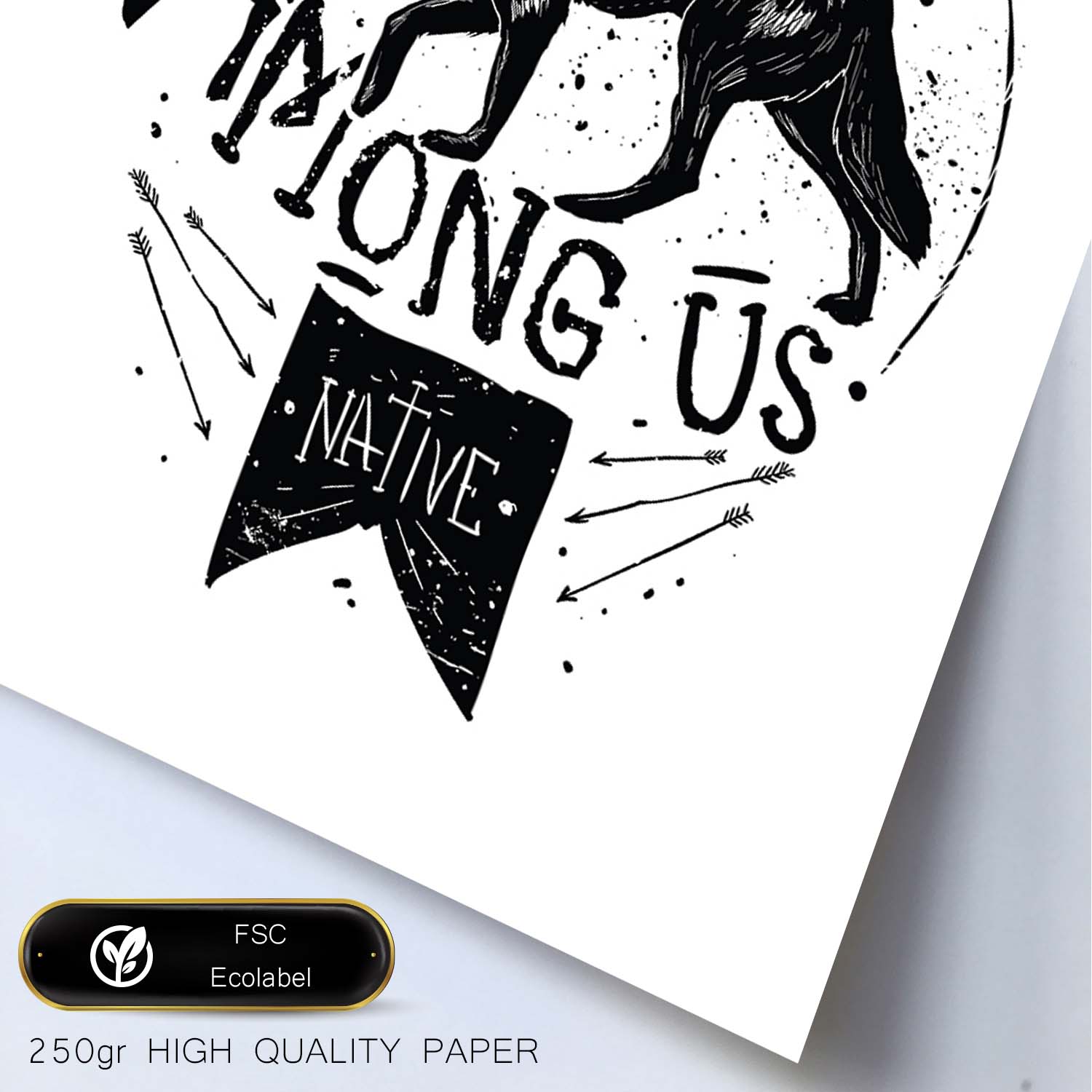 Poster de Lobos entre nosotros. Lámina decorativa de diseño.-Artwork-Nacnic-Nacnic Estudio SL