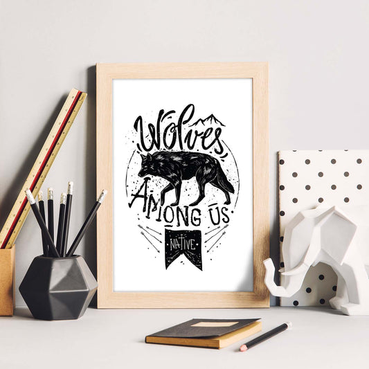 Poster de Lobos entre nosotros. Lámina decorativa de diseño.-Artwork-Nacnic-Nacnic Estudio SL