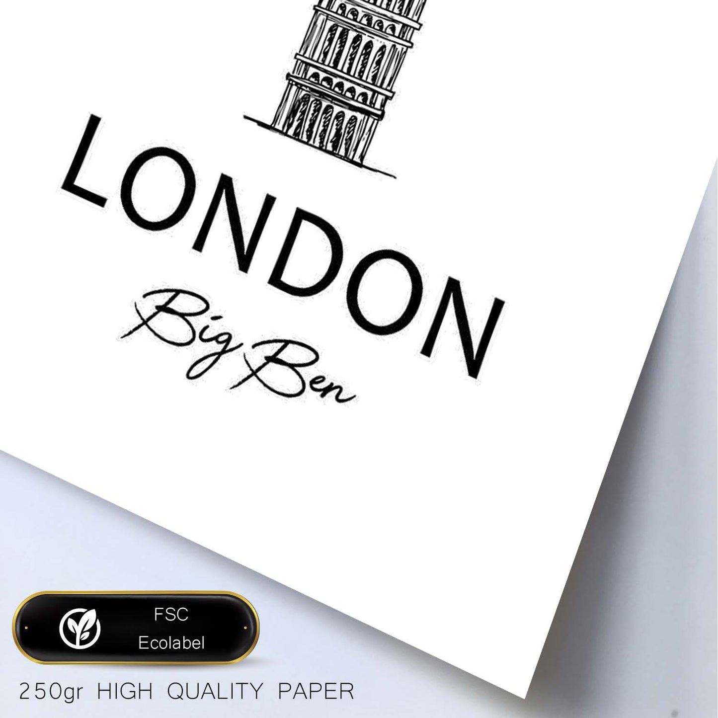 Poster de Londres - Big Ben. Láminas con monumentos de ciudades.-Artwork-Nacnic-Nacnic Estudio SL