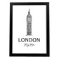 Poster de Londres - Big Ben. Láminas con monumentos de ciudades.-Artwork-Nacnic-A3-Marco Negro-Nacnic Estudio SL