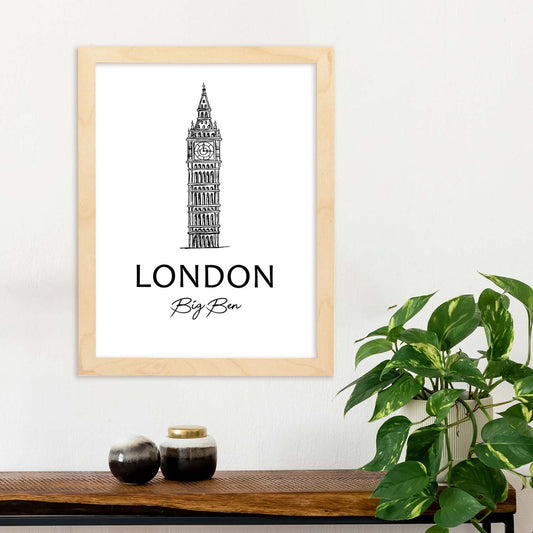 Poster de Londres - Big Ben. Láminas con monumentos de ciudades.-Artwork-Nacnic-Nacnic Estudio SL