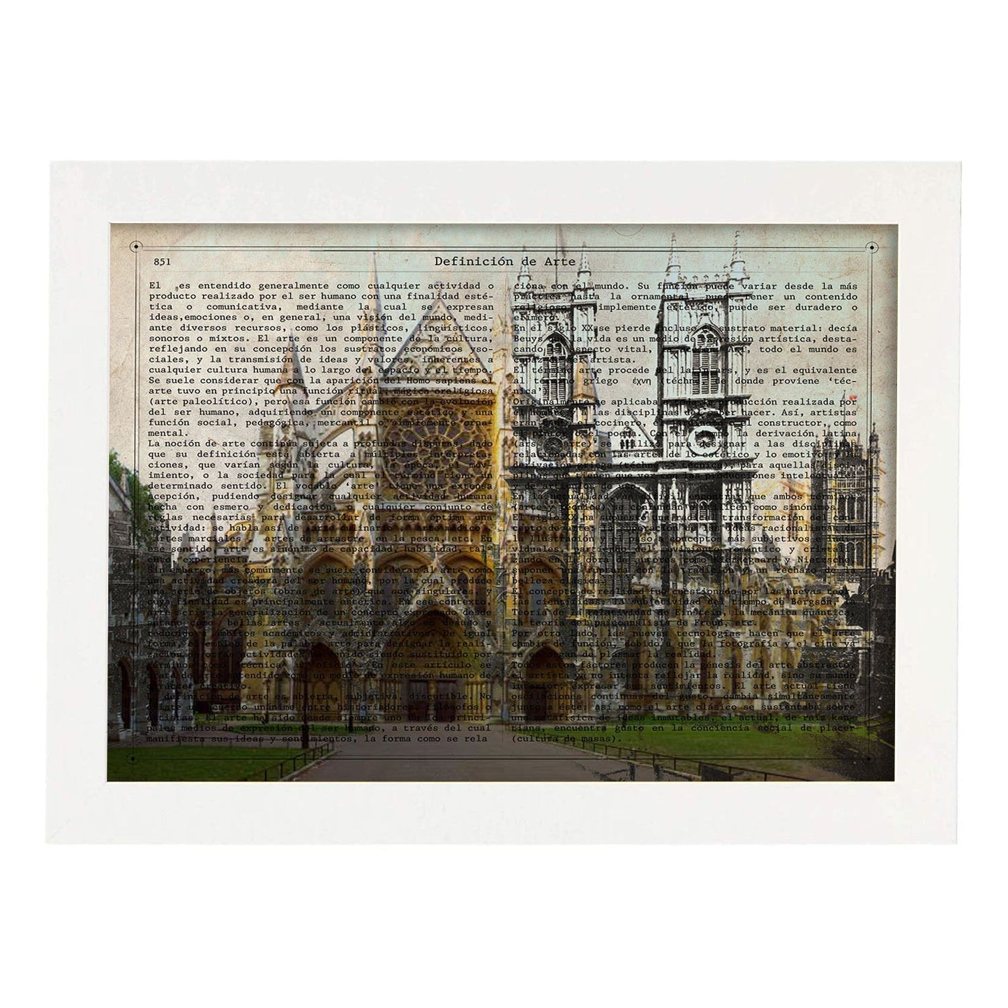 Poster de Londres (Catedral Winchester). Láminas e ilustraciones de ciudades del mundo y monumentos famosos.-Artwork-Nacnic-A3-Marco Blanco-Nacnic Estudio SL