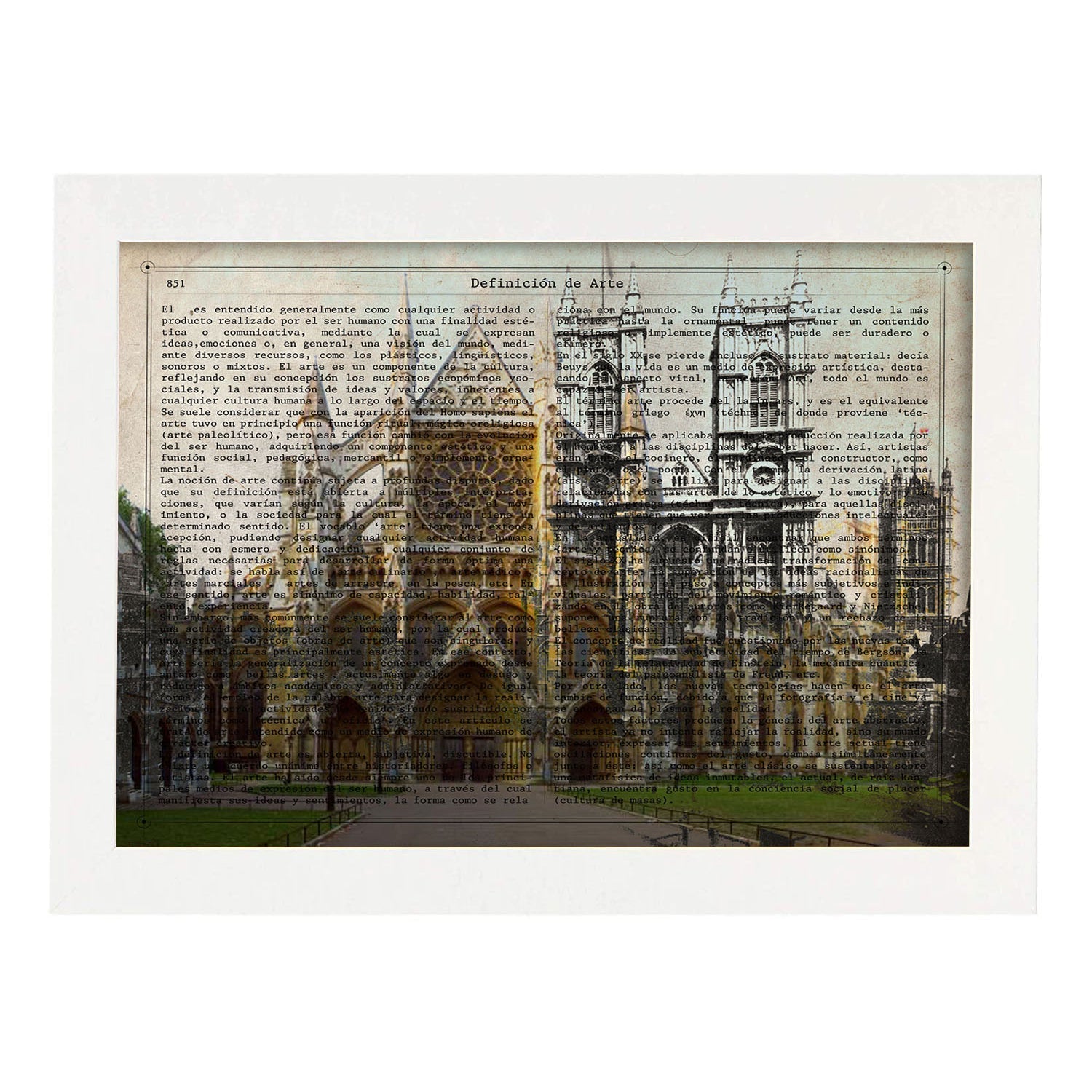 Poster de Londres (Catedral Winchester). Láminas e ilustraciones de ciudades del mundo y monumentos famosos.-Artwork-Nacnic-A4-Marco Blanco-Nacnic Estudio SL
