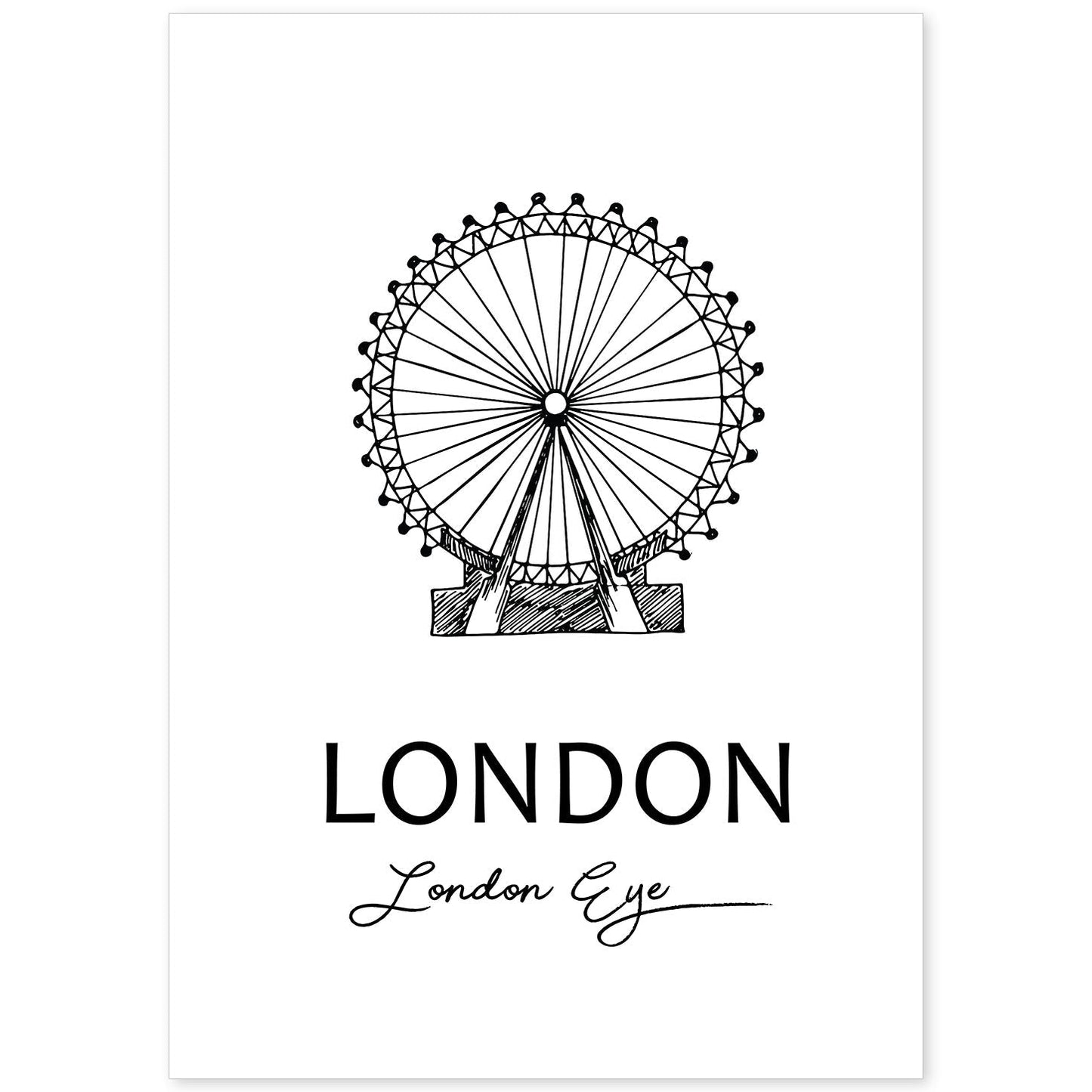 Poster de Londres - El ojo. Láminas con monumentos de ciudades.-Artwork-Nacnic-A4-Sin marco-Nacnic Estudio SL