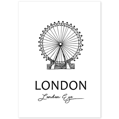 Poster de Londres - El ojo. Láminas con monumentos de ciudades.-Artwork-Nacnic-A4-Sin marco-Nacnic Estudio SL