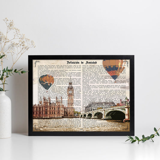 Poster de Londres (London Eye). Láminas e ilustraciones de ciudades del mundo y monumentos famosos.-Artwork-Nacnic-Nacnic Estudio SL