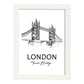 Poster de Londres - Tower bridge. Láminas con monumentos de ciudades.-Artwork-Nacnic-A3-Marco Blanco-Nacnic Estudio SL