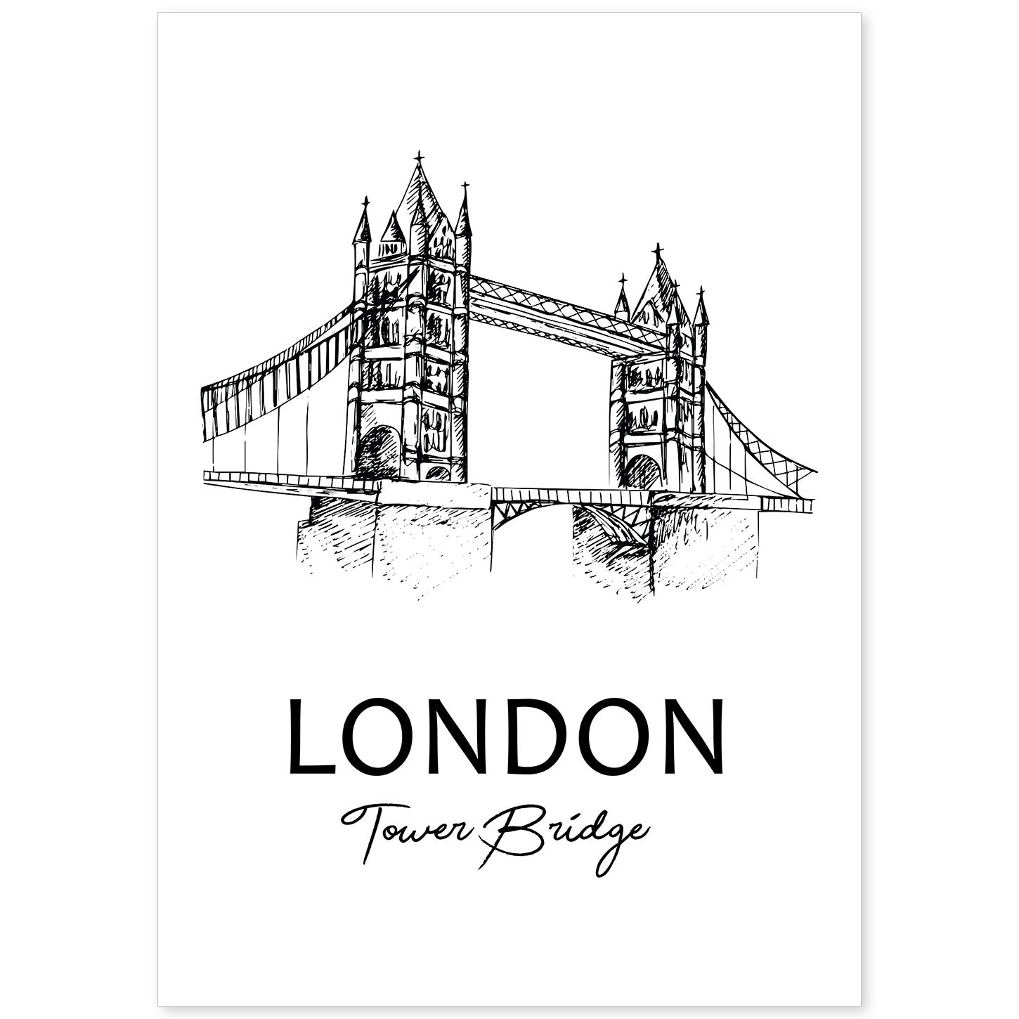 Poster de Londres - Tower bridge. Láminas con monumentos de ciudades.-Artwork-Nacnic-A4-Sin marco-Nacnic Estudio SL