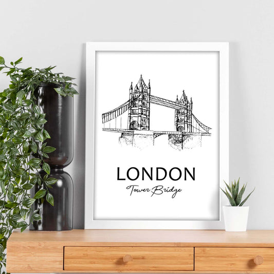Poster de Londres - Tower bridge. Láminas con monumentos de ciudades.-Artwork-Nacnic-Nacnic Estudio SL