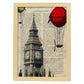 Poster de Londres. Big Ben. Láminas de monumentos del mundo. Diseño de viaje y de paises.-Artwork-Nacnic-A3-Marco Madera clara-Nacnic Estudio SL
