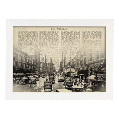 Poster de Los Angeles 5. Láminas e ilustraciones de ciudades del mundo y monumentos famosos.-Artwork-Nacnic-A4-Marco Blanco-Nacnic Estudio SL