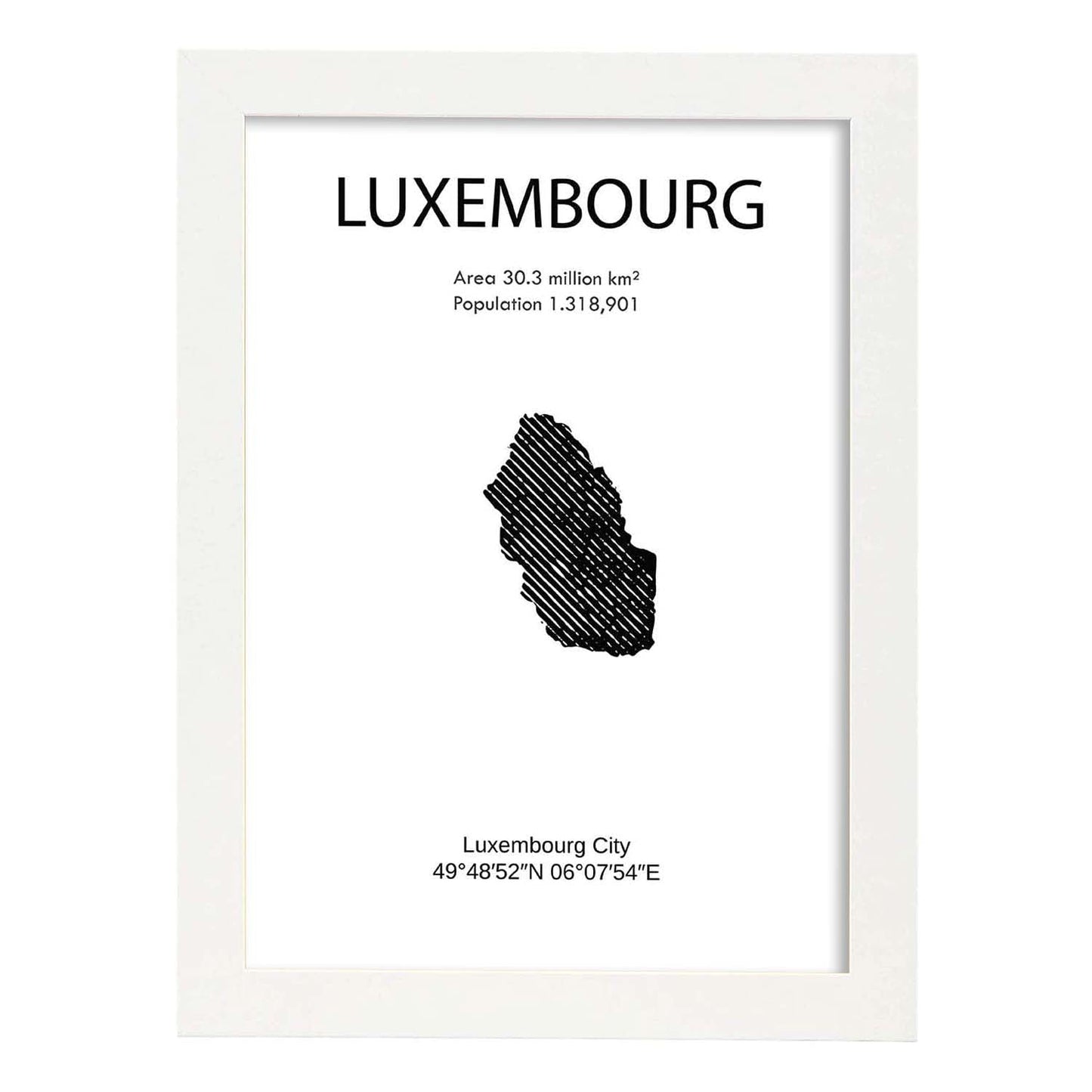 Poster de Luxemburgo. Láminas de paises y continentes del mundo.-Artwork-Nacnic-A3-Marco Blanco-Nacnic Estudio SL