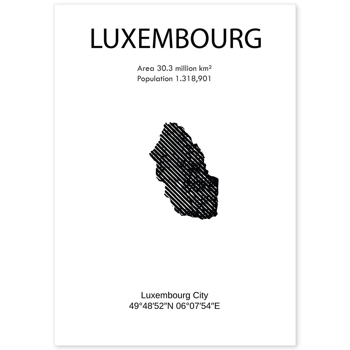 Poster de Luxemburgo. Láminas de paises y continentes del mundo.-Artwork-Nacnic-A4-Sin marco-Nacnic Estudio SL