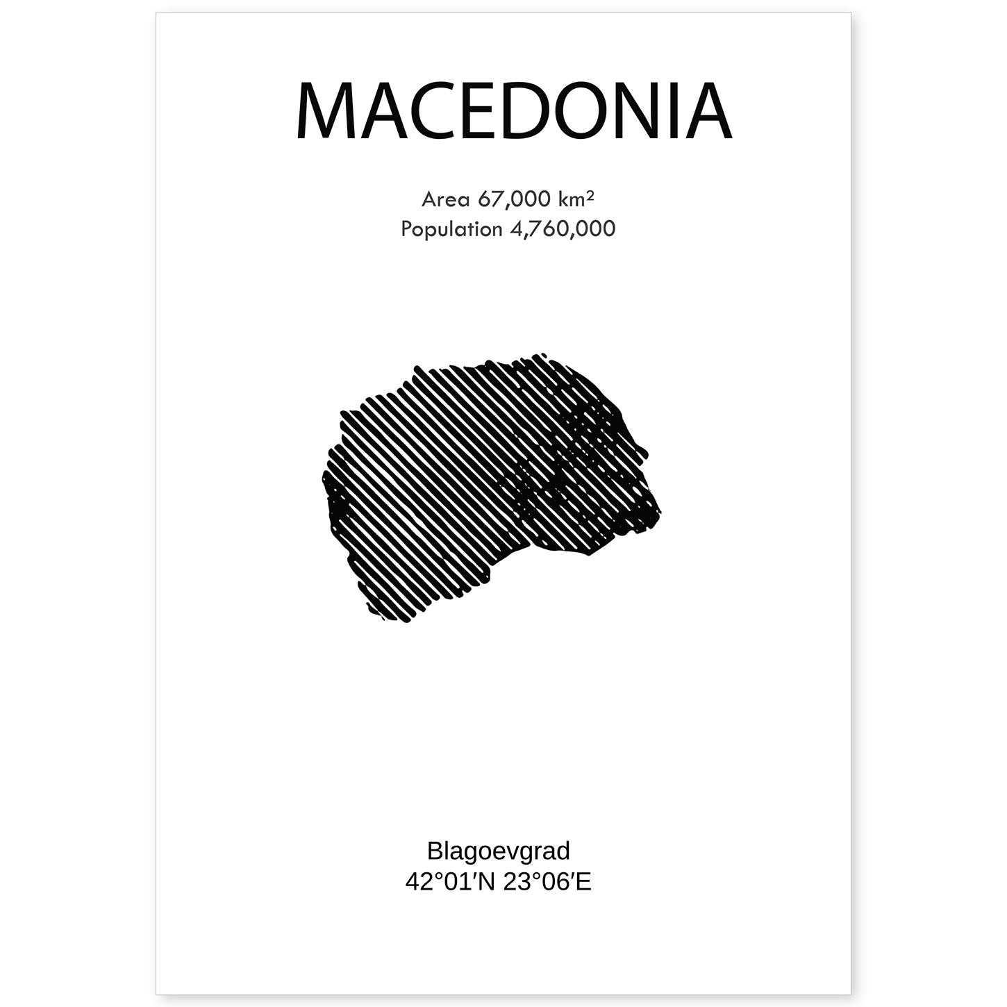Poster de Macedonia. Láminas de paises y continentes del mundo.-Artwork-Nacnic-A4-Sin marco-Nacnic Estudio SL