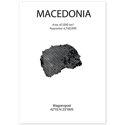 Poster de Macedonia. Láminas de paises y continentes del mundo.-Artwork-Nacnic-A4-Sin marco-Nacnic Estudio SL