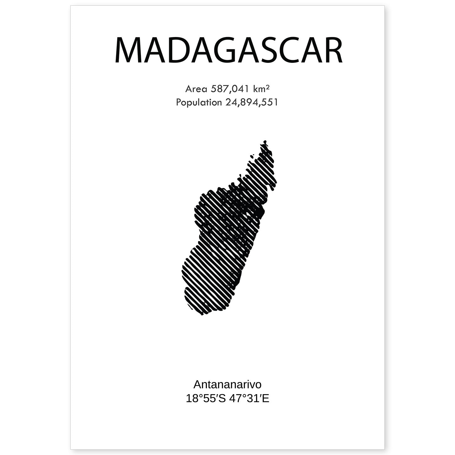 Poster de Madagascar. Láminas de paises y continentes del mundo.-Artwork-Nacnic-A4-Sin marco-Nacnic Estudio SL