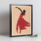 Póster Minimalista de Bailarina Abstracta en Madera