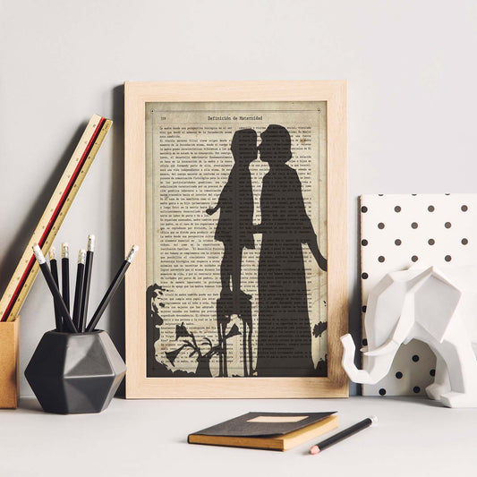 Poster de Madre e hija. Láminas románticas de amor con definiciones. Ilustraciones para tu pareja, familia, mujer, ...-Artwork-Nacnic-Nacnic Estudio SL