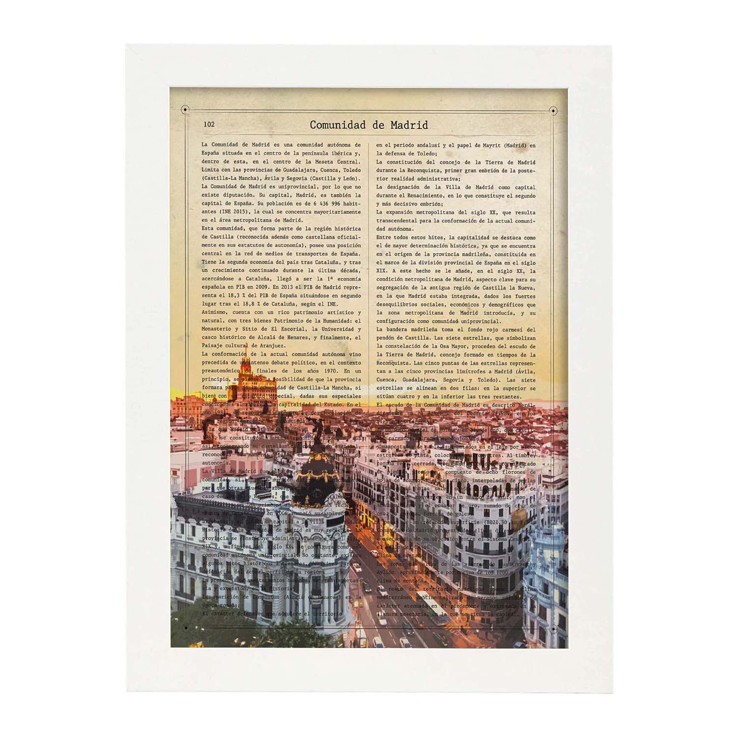 Poster de Madrid. Láminas de comunidades autónomas de España.-Artwork-Nacnic-A3-Marco Blanco-Nacnic Estudio SL