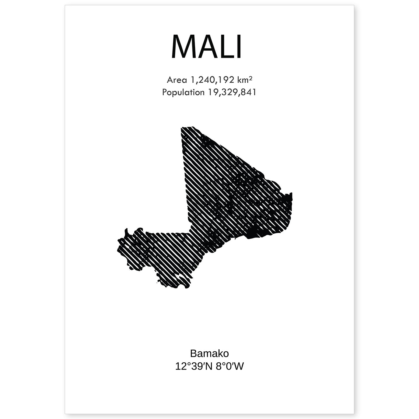 Poster de Mali. Láminas de paises y continentes del mundo.-Artwork-Nacnic-A4-Sin marco-Nacnic Estudio SL