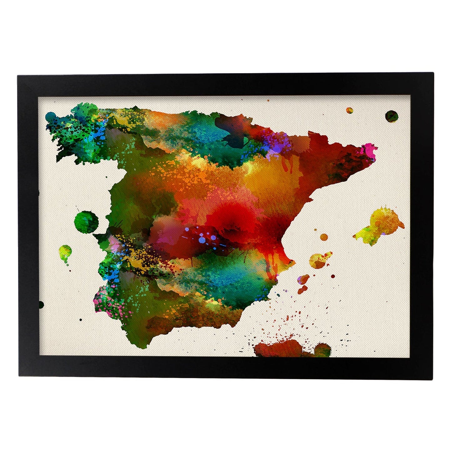 Poster de Mapa Espana 3. Láminas e ilustraciones de ciudades, comunidades, y mapas de España.-Artwork-Nacnic-A3-Marco Negro-Nacnic Estudio SL