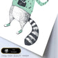 Poster de Mapache con globo. Lámina de animales coloridos.-Artwork-Nacnic-Nacnic Estudio SL