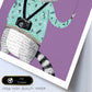 Poster de Mapache lila. Lámina de animales coloridos.-Artwork-Nacnic-Nacnic Estudio SL