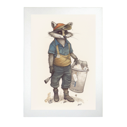 Lámina de Mapache Recolector de Basura