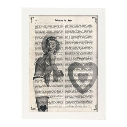 Poster de Marilyn Monroe vaquera. Láminas de personajes importantes. Posters de músicos, actores, inventores, exploradores, ...-Artwork-Nacnic-A4-Marco Blanco-Nacnic Estudio SL