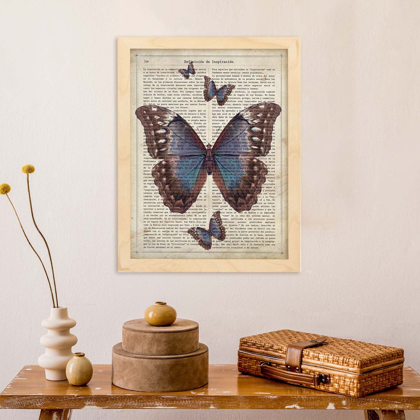 Poster de Mariposa azul negra. Láminas de mariposas. Decoración de mariposas y polillas.-Artwork-Nacnic-Nacnic Estudio SL