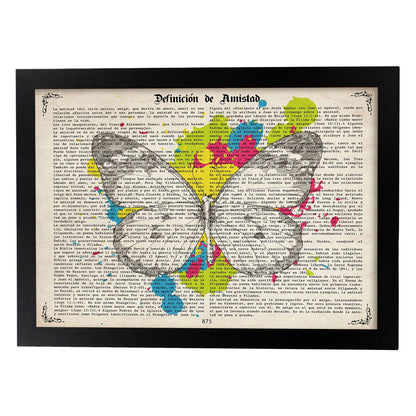 Poster de Mariposa blanco y negro. Láminas de mariposas. Decoración de mariposas y polillas.-Artwork-Nacnic-A4-Marco Negro-Nacnic Estudio SL